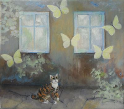 Kat og sommerfugle
